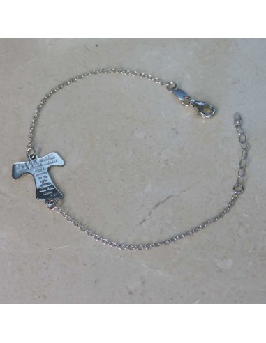 925 Sterling Silver Tau Cross Bracelet with...