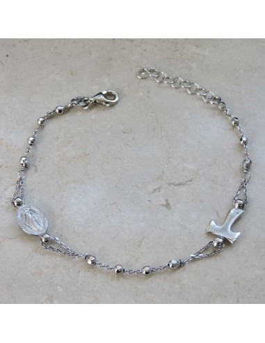 925 Sterling Silver Tau Rosary Bracelet 