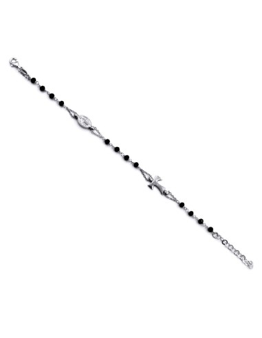 Sterling Silver Tau Cross Rosary Bracelet with...