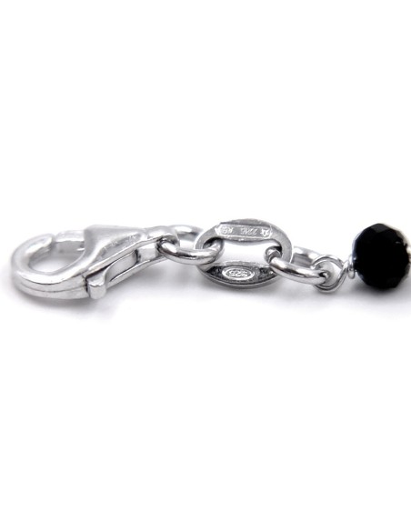 Bracciale Rosario Tau in Argento 925 con Zirconi Neri 