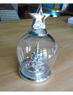 Decorative Glass Bell with Christmas Tree 2