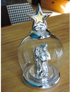 Decorative Glass Bell with Nativity Scene 2
