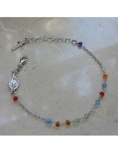 925 Sterling Silver Rosary Bracelet With Zircons 