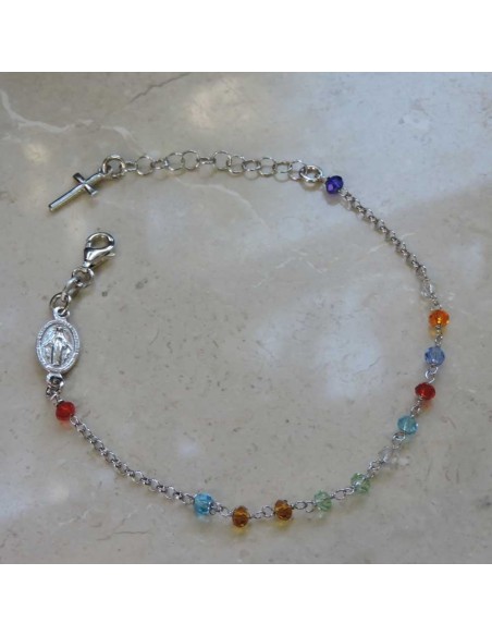 Rosenkranzarmband aus 925er Sterlingsilber mit Zirkonia