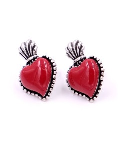 925 Sterling Silver Holy Heart Earrings 