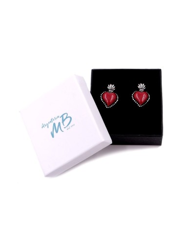 925 Sterling Silver Holy Heart Earrings 