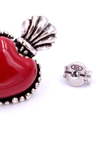 925 Sterling Silver Holy Heart Earrings 
