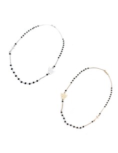 Collana Girocollo Rosario con Angelo di Dio in Argento...