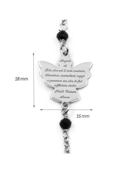 Bracciale Catena Donna in Argento 925 Rodiato con Ciondolo Doppio Cuore