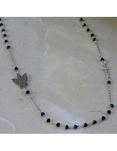 Collana Girocollo Rosario con Angelo di Dio in...