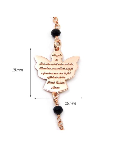 Bracciale Catena Donna in Argento 925 Rodiato con Ciondolo Doppio Cuore