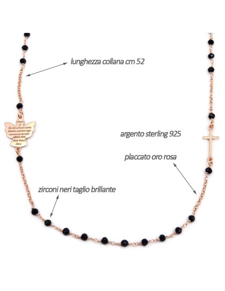 Bracciale Catena Donna in Argento 925 Rodiato con Ciondolo Doppio Cuore