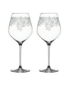 Bicchieri Vino Borgogna in Cristallo Arabesque Set da 2
