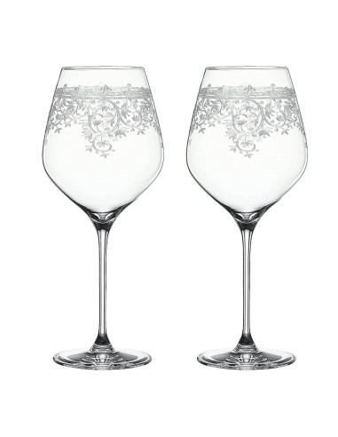 Bicchieri Vino Borgogna in Cristallo Arabesque Set da 2