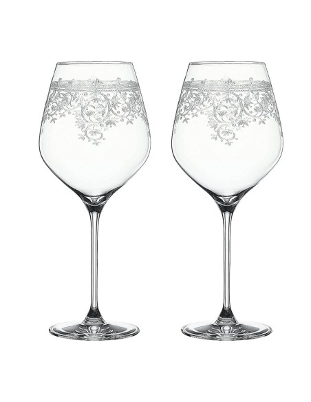 Bicchieri Vino Borgogna in Cristallo Arabesque Set da 2