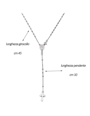 925 Sterling Silver Rosary Necklace 