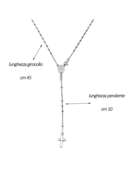 925 Sterling Silver Rosary Necklace 