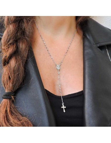 925 Sterling Silver Rosary Necklace 
