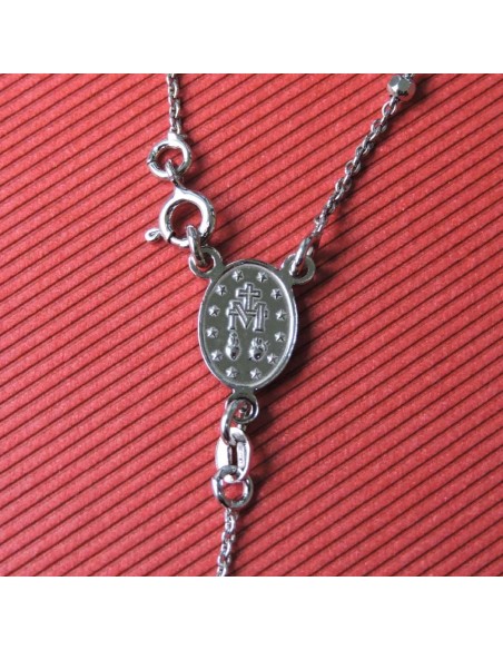 925 Sterling Silver Rosary Necklace 