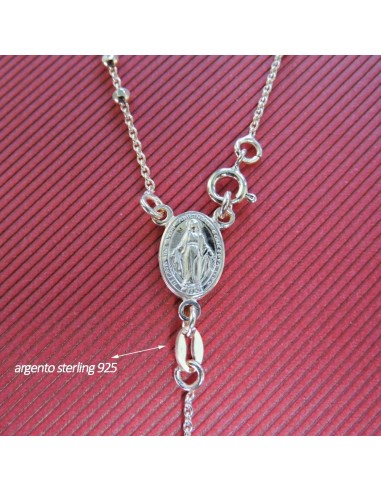925 Sterling Silver Rosary Necklace 