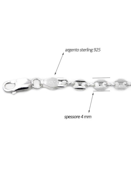 925 Sterling Silver Anchor Chain Necklace 