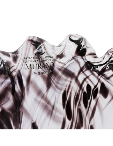 Transparent with Black Grit Murano's Vase Milord 