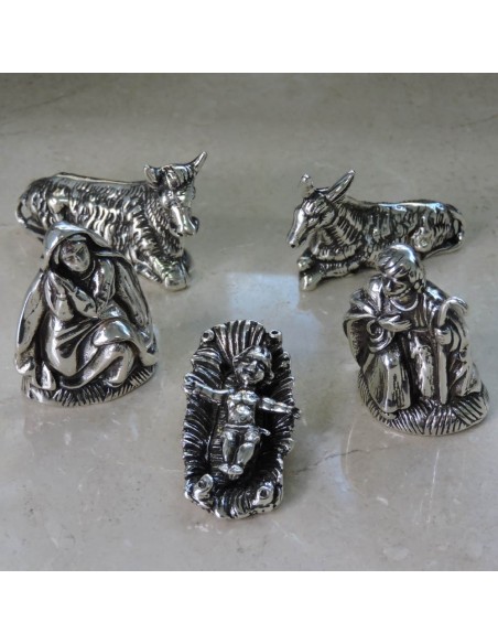Presepe Artigianale in Argento Massiccio