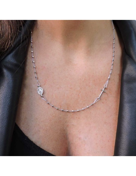 Choker Rosenkranzkette aus 925er Sterlingsilber