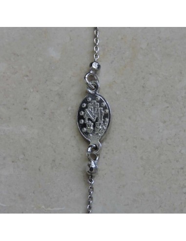Sterling Silver Rosary Choker Necklace