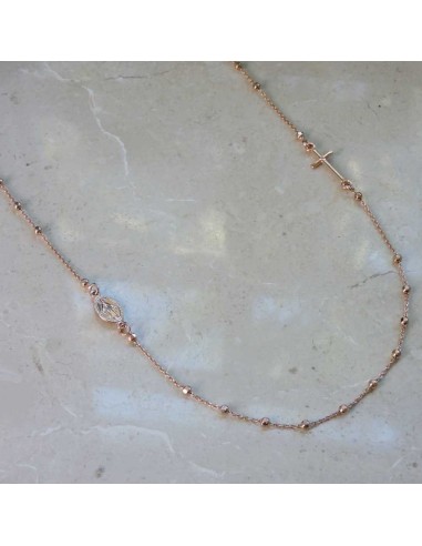 Sterling Silver Rosary Choker Necklace