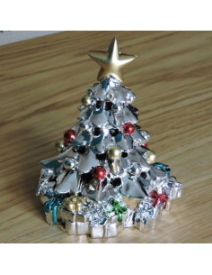 Silver Plated Resin Christmas Tree Sculpture with LED 2