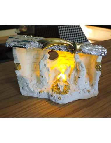 Presepe in Resina Bianca con Luce LED