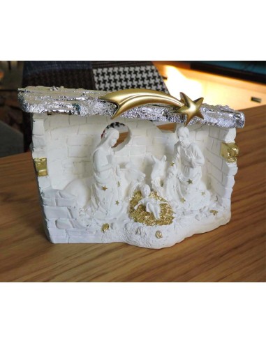 Presepe in Resina Bianca con Luce LED