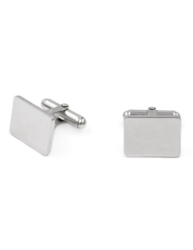 Personalized 925 Sterling Silver Rectangular Cufflinks 