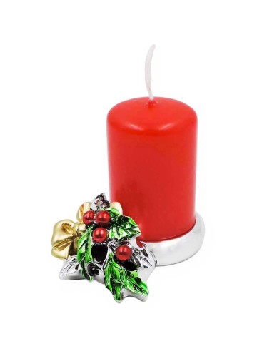 Candle Holder with Mistletoe in Enamelled...
