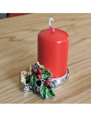 Kerzenhalter mit Mistel aus Emailliertem...