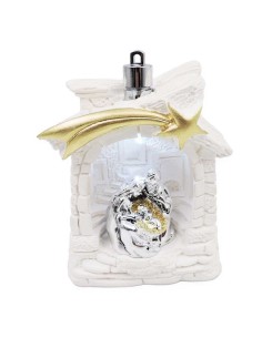 Presepe Casetta Decorazione Albero di Natale con Luce LED
