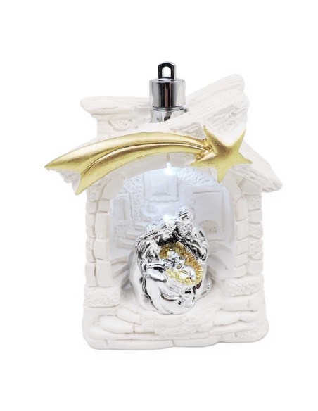 Presepe Casetta Decorazione Albero di Natale con Luce LED