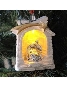 Presepe Casetta Decorazione Albero di Natale con Luce LED 2