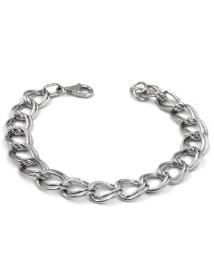 Bracciale Catena Donna in Argento 925 Rodiato Con...