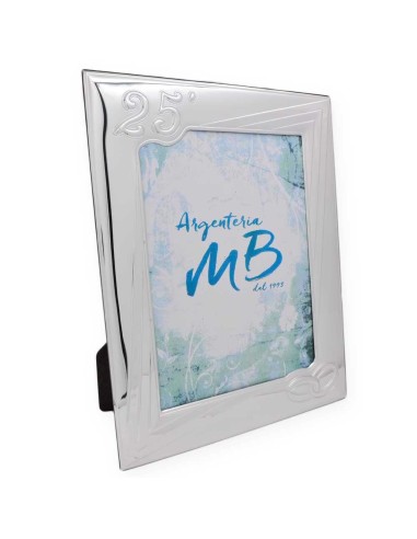 25th Anniversary PVD Silver Picture Frame 7 x 9  