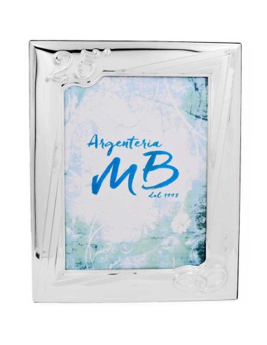25th Anniversary PVD Silver Picture Frame 7 x 9  