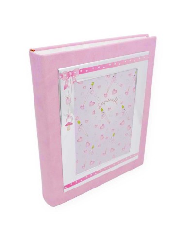 Photo Album Birth Pink Bow with Pacifier