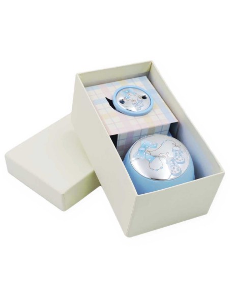 Schnullerclip-Set mit Blauer Box Bow Dekoration mit Schuhen