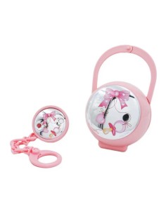 Set Pinza Ciuccio con Box Rosa Decoro Fiocco 