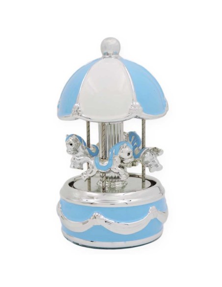 Carillon Giostra Con 4 Cavalli E Luci LED | Giocattolo Musicale A Carica In Legno Con Melodia, Decorazione Regalo Per Bambine Compleanno