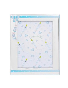 Birth Picture Frame 5 x 7 Bow and Newborn Shoes Decoration 2