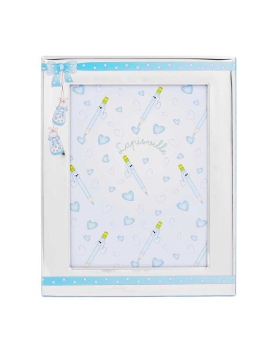 Birth Picture Frame 5 x 7 Bow and Newborn Shoes...