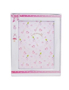 Bilderrahmen zur Geburt cm 13 x 18 mit Rosa Schleife und... 2