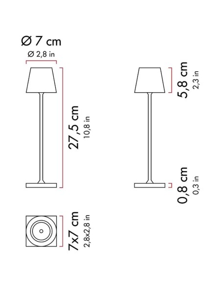 Zafferano Poldina Pro Micro Table Lamp Black